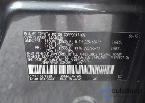 2015 Toyota Rav4 Le from USA, damaged, VIN JTMBFREV4FJ036955